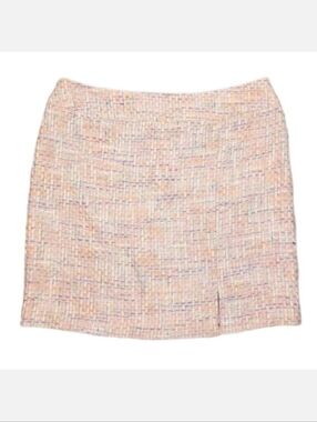 Vintage Bianca Nygard Tweed Skirt Above Knee Side Slit Spring Easter Pastel